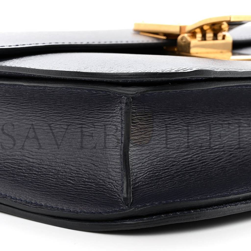 Ce**e liege calfskin medium classic box flap bag dark blue (23*18*6cm)