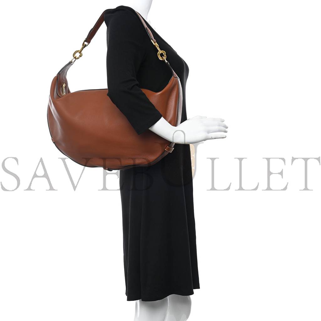 Ce**e supple calfskin medium strap leandre shoulder bag brown (44*27*3cm)