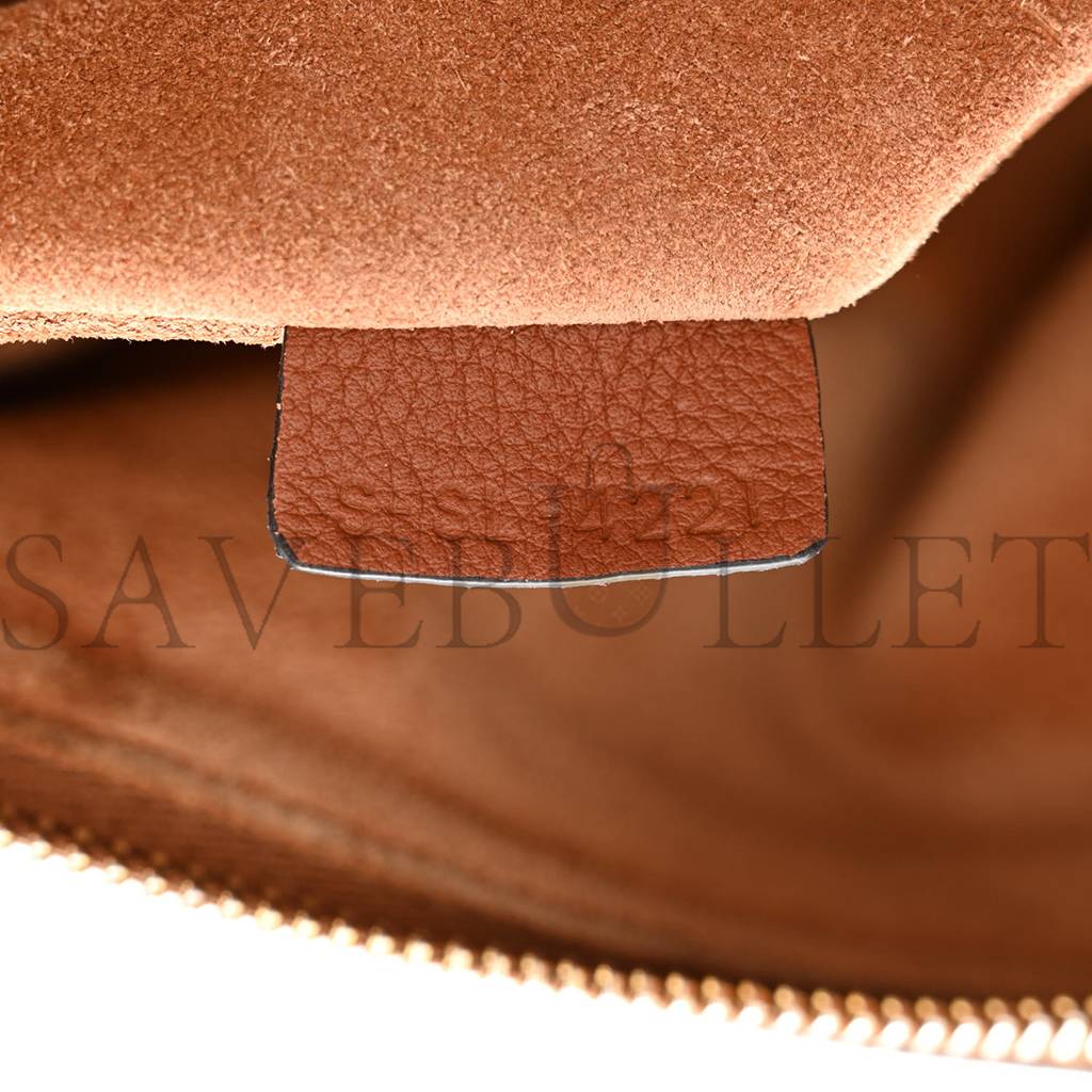 Ce**e supple calfskin medium strap leandre shoulder bag brown (44*27*3cm)