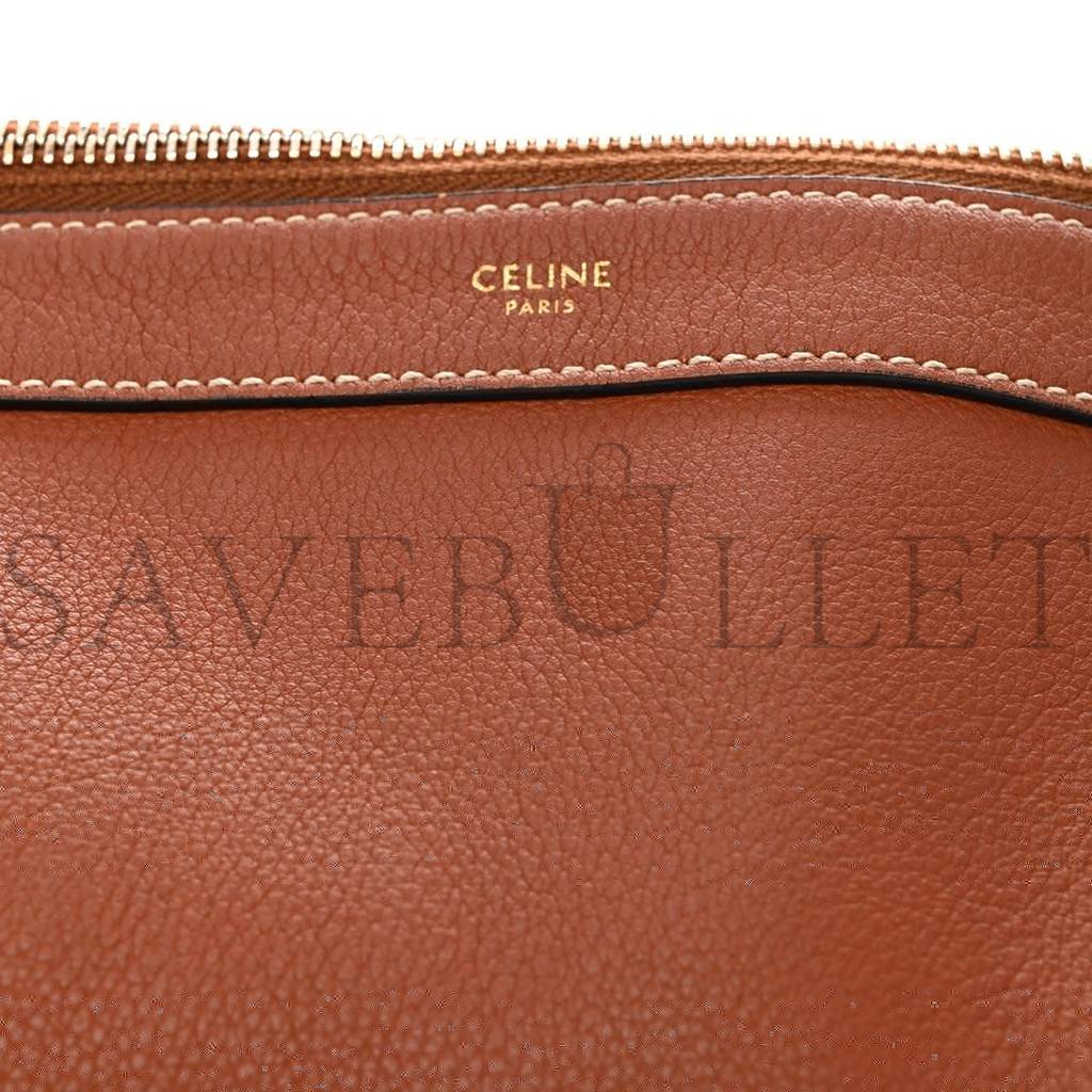 Ce**e supple calfskin medium strap leandre shoulder bag brown (44*27*3cm)