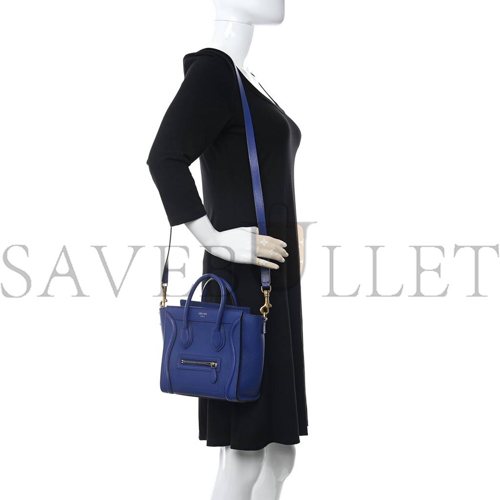 Ce**e drummed calfskin nano luggage indigo (20*20*10cm)