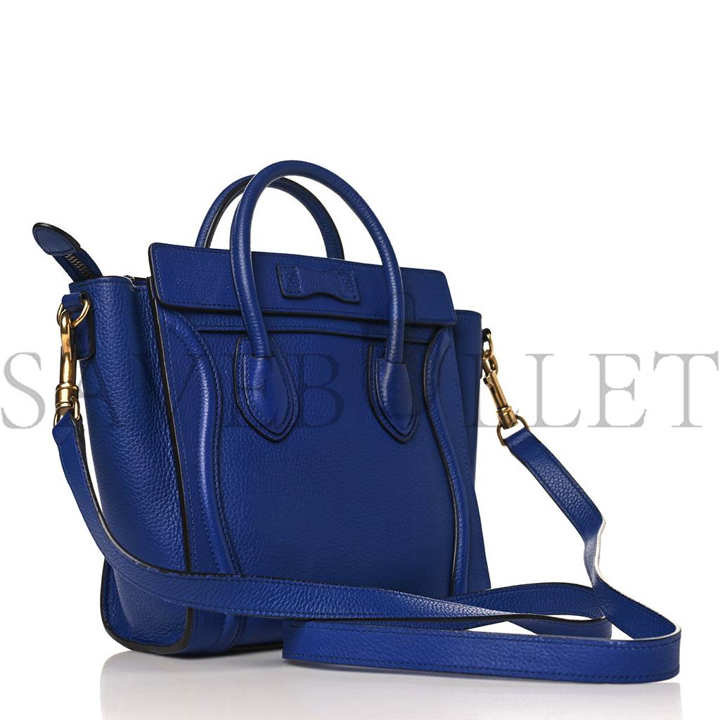 Ce**e drummed calfskin nano luggage indigo (20*20*10cm)
