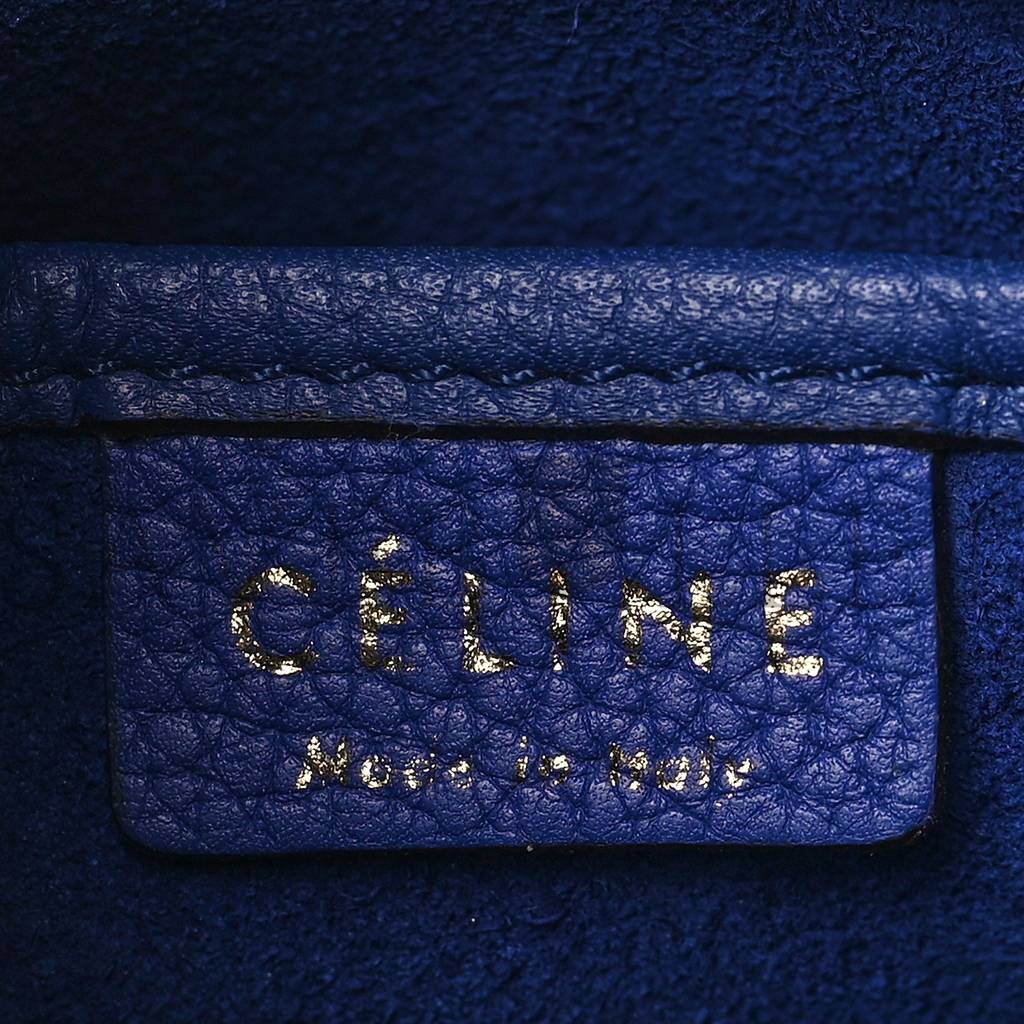 Ce**e drummed calfskin nano luggage indigo (20*20*10cm)