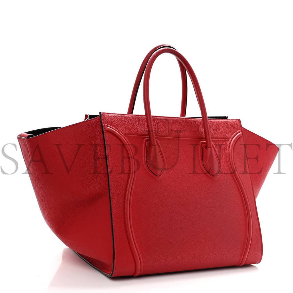 Ce**e baby grained calfskin medium phantom luggage carmin (30*28*26cm)