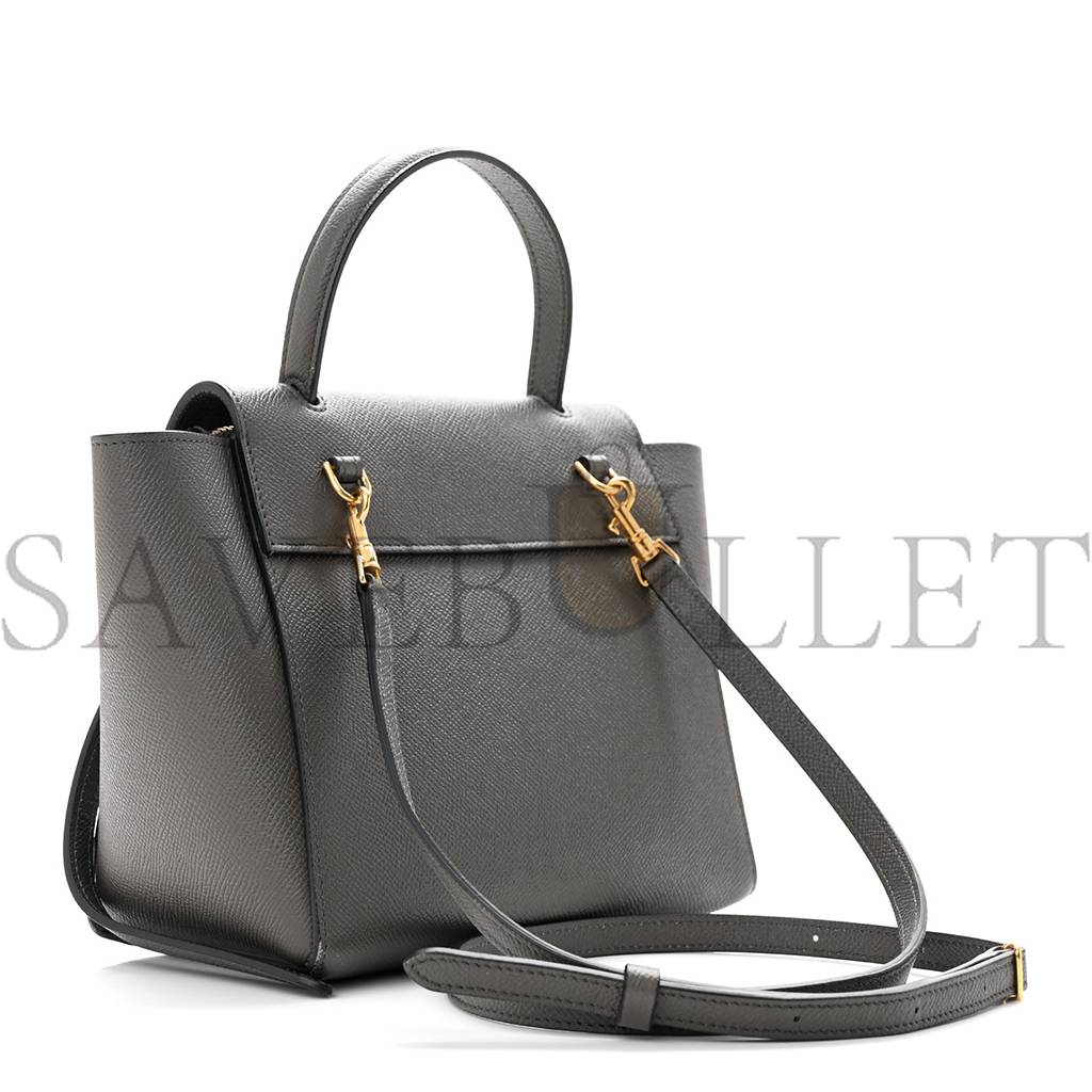 Ce**e grained calfskin nano belt bag grey (20*19*11cm)