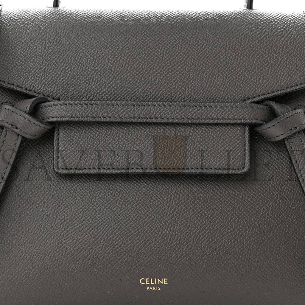 Ce**e grained calfskin nano belt bag grey (20*19*11cm)