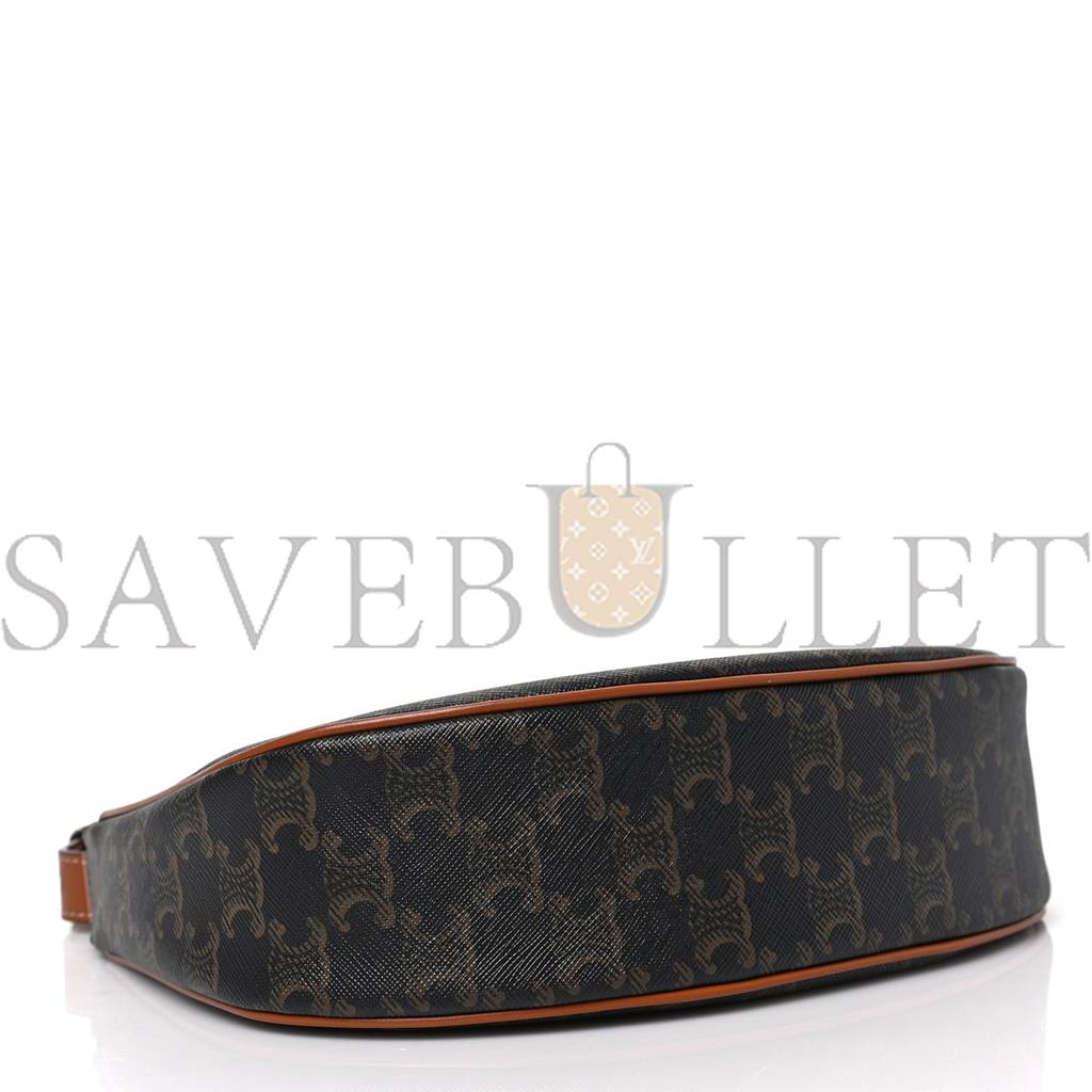 Ce**e triomphe canvas calfskin ava shoulder bag tan (25*19*7cm)