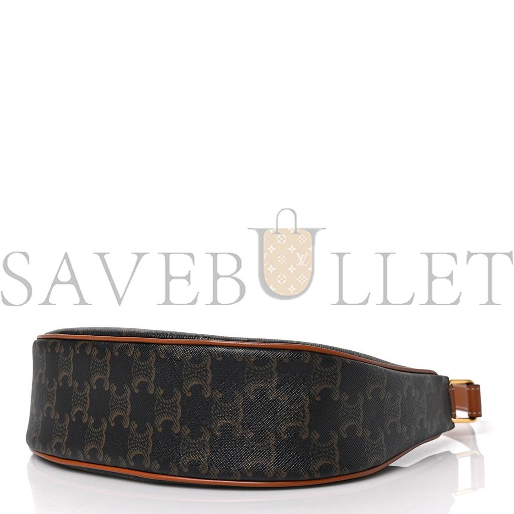 Ce**e triomphe canvas calfskin ava shoulder bag tan (25*19*7cm)