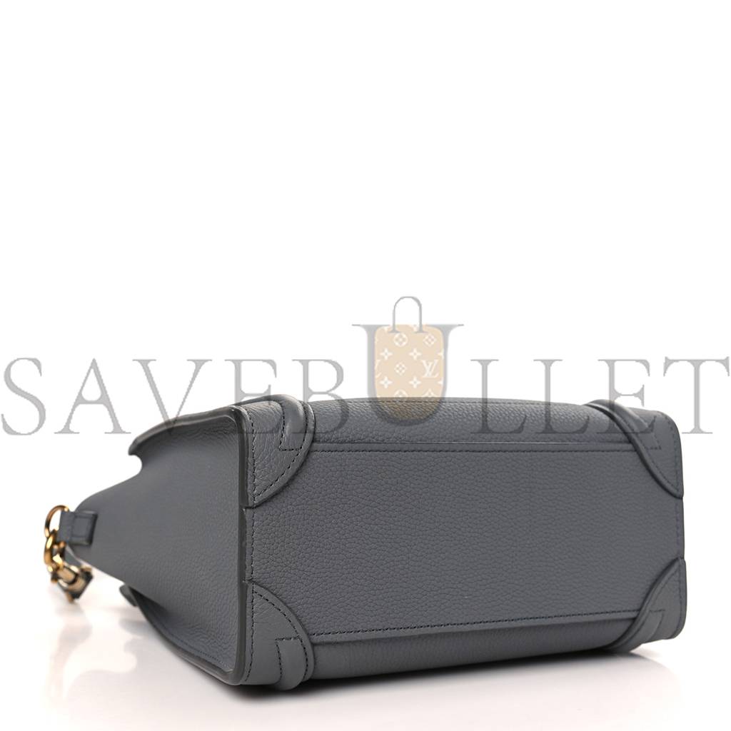 Ce**e drummed calfskin nano luggage kohl (20*19*10cm)