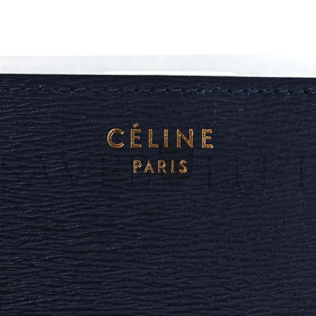 Ce**e liege calfskin medium classic box flap bag dark blue (23*18*6cm)