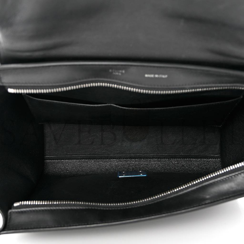 Ce**e shiny goatskin small trapeze black (27*23*17cm)
