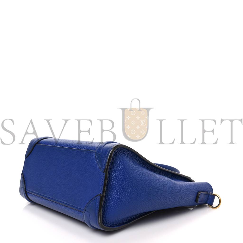 Ce**e drummed calfskin nano luggage indigo (20*19*10cm)