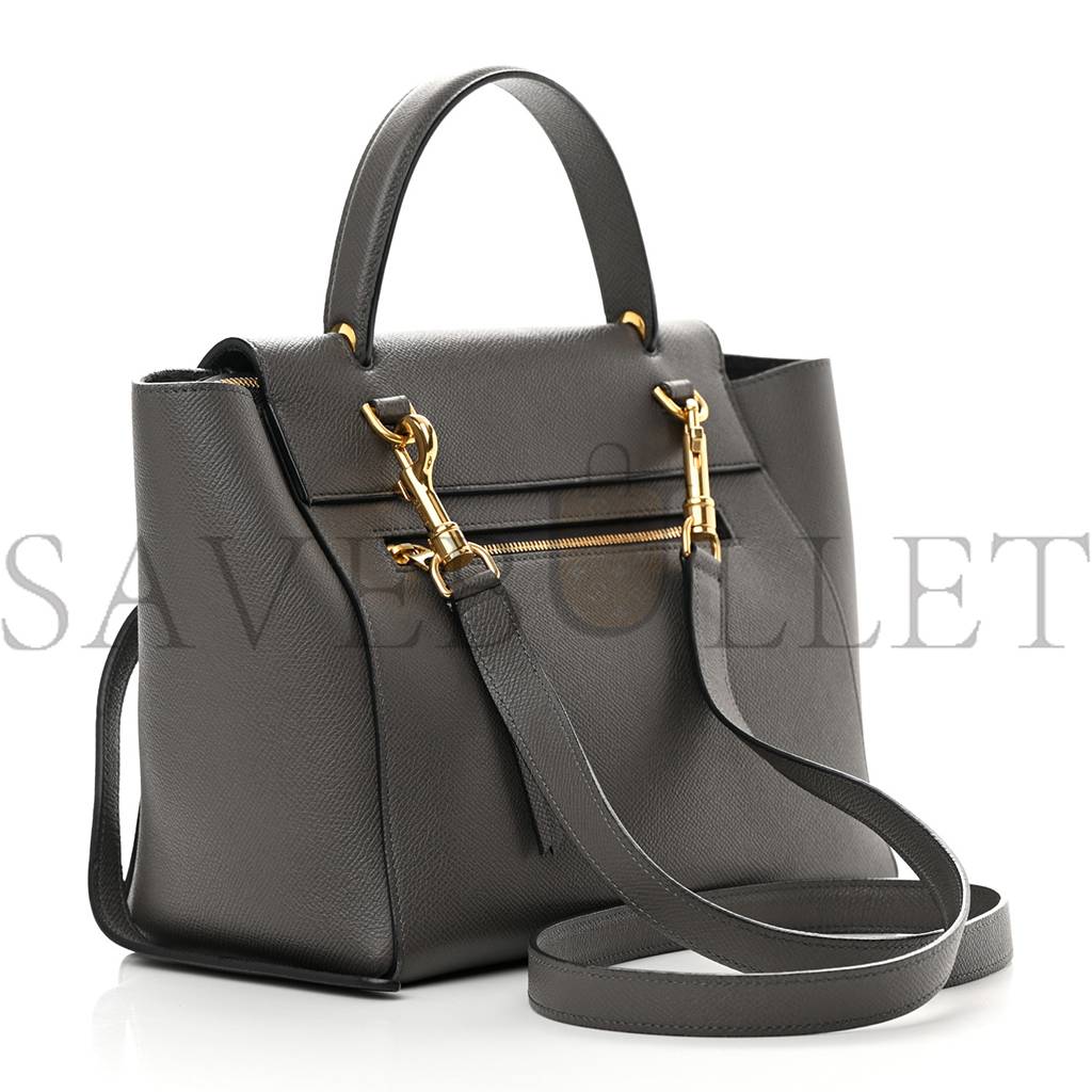 Ce**e baby grained calfskin micro belt bag grey (23*21*13cm)