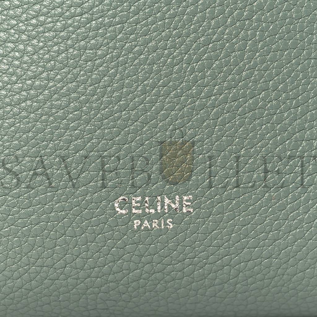 Ce**e soft grained calfskin small sangle bucket bag green (25*18*13cm)