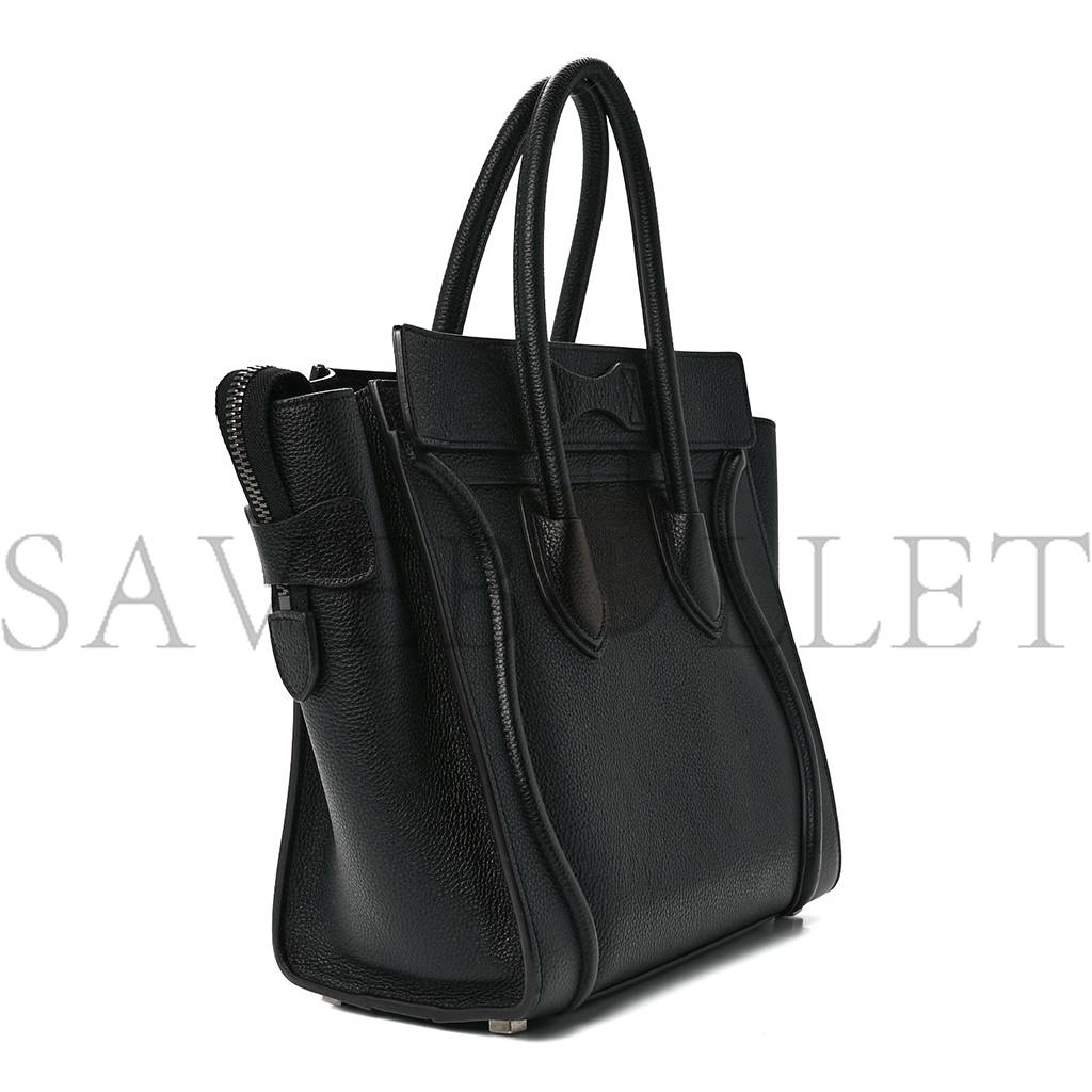 Ce**e drummed calfskin micro luggage black (20*20*10cm)