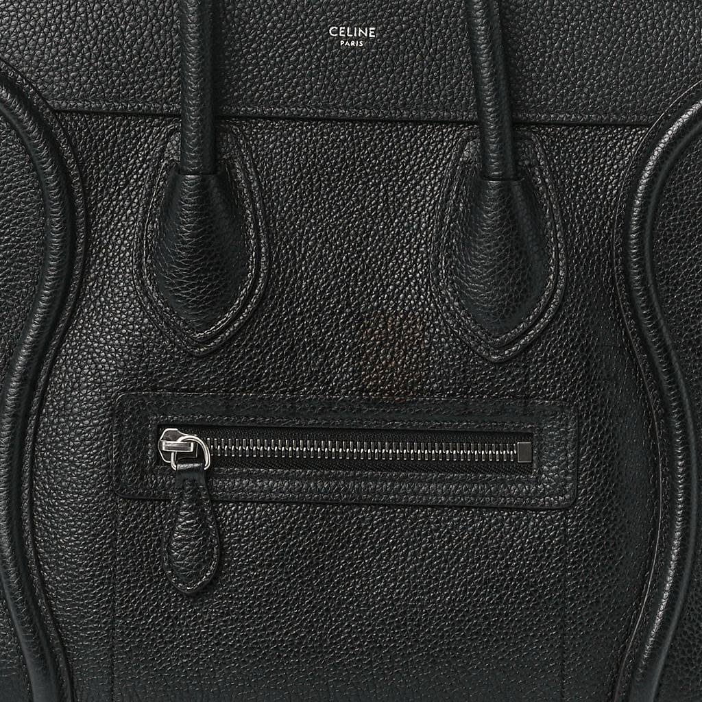 Ce**e drummed calfskin micro luggage black (20*20*10cm)