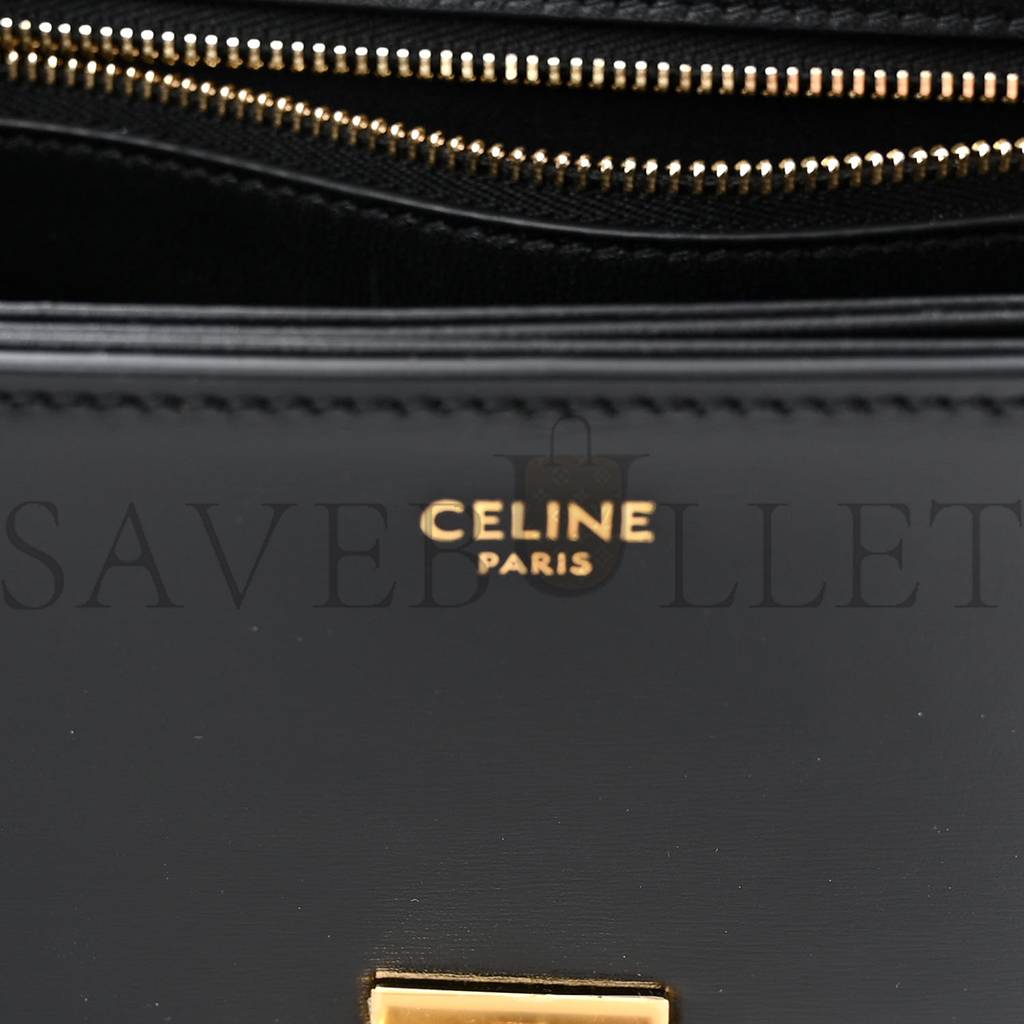 Ce**e shiny calfskin teen triomphe black (18*13*8cm)