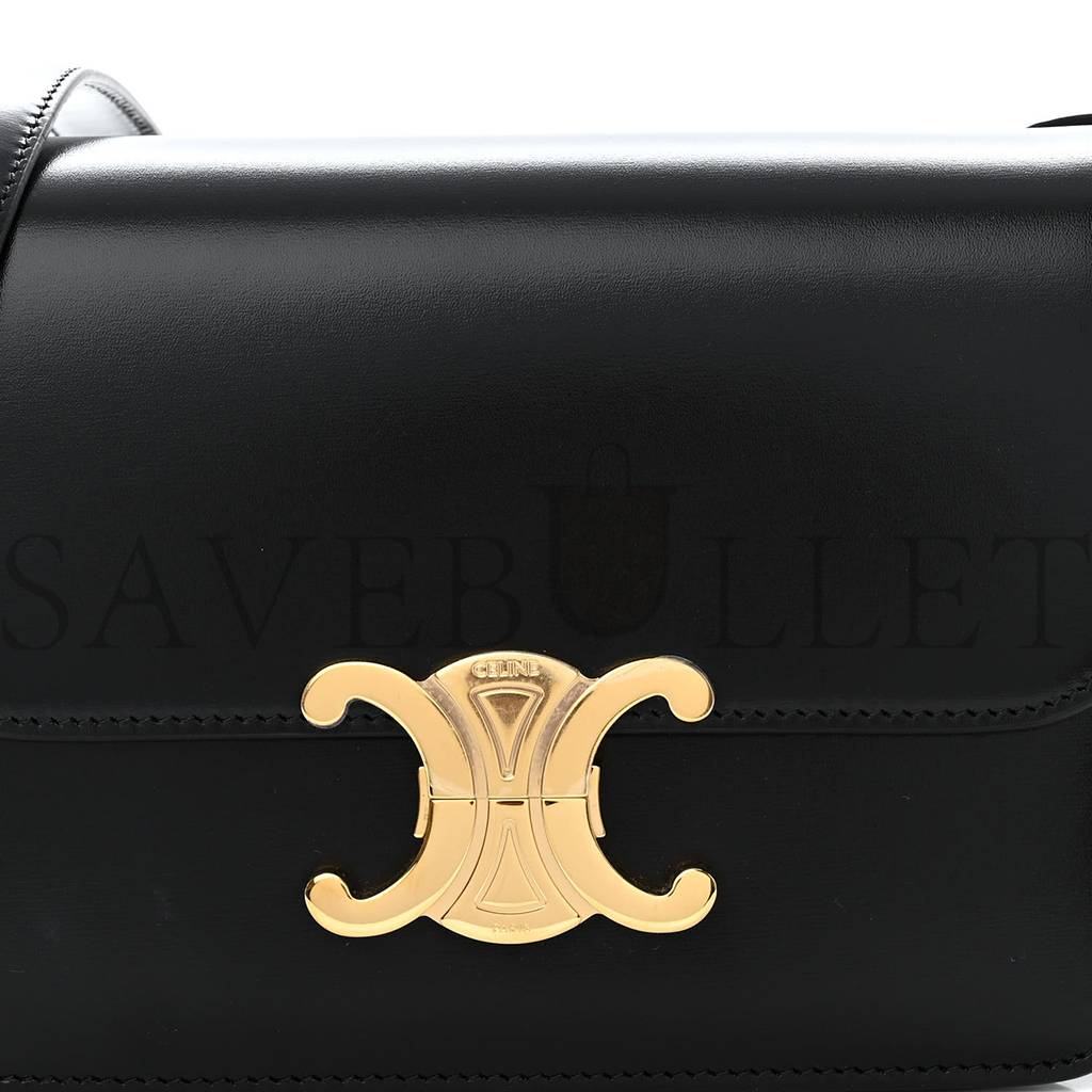 Ce**e shiny calfskin teen triomphe black (18*13*8cm)
