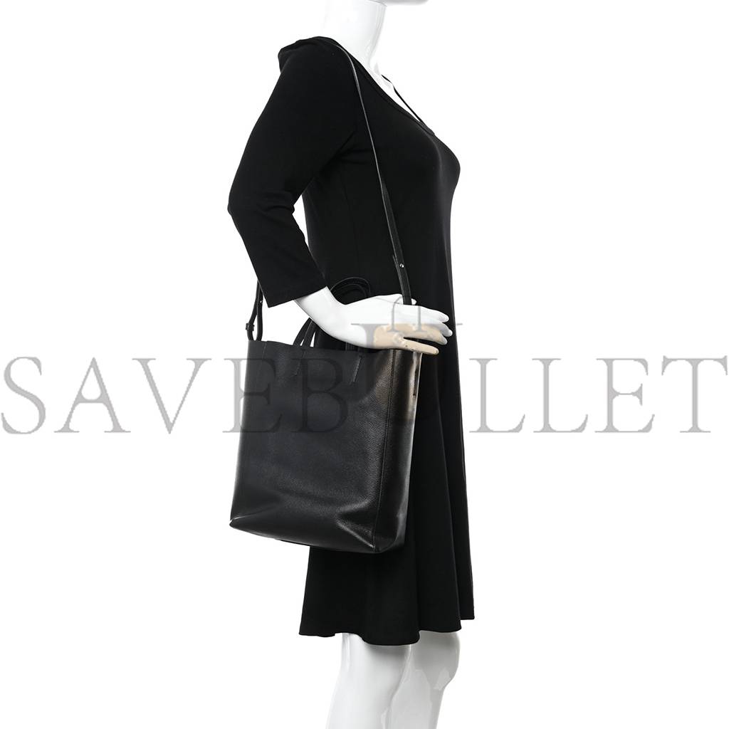 Ce**e grained calfskin small vertical cabas black (28*23*10cm)