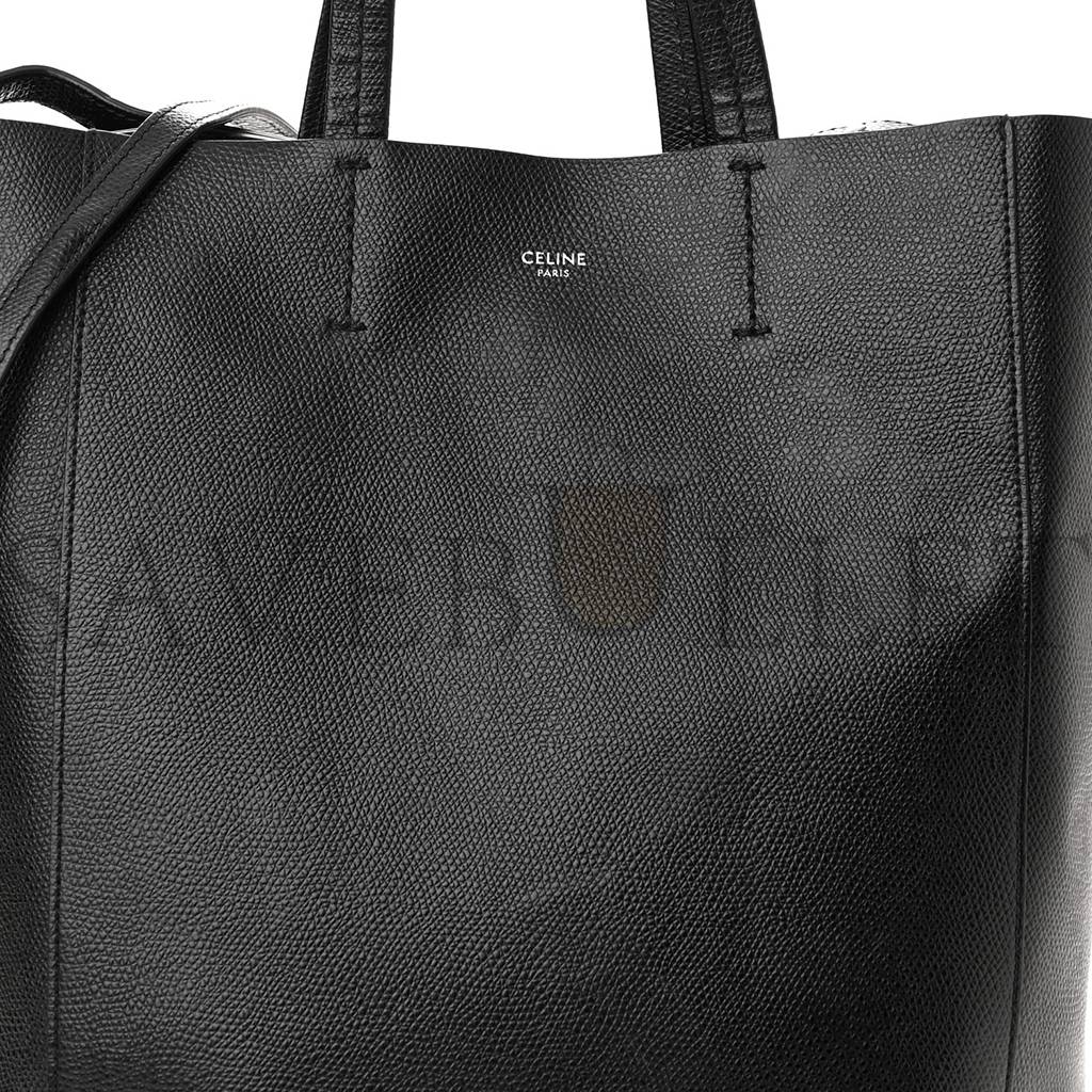Ce**e grained calfskin small vertical cabas black (28*23*10cm)