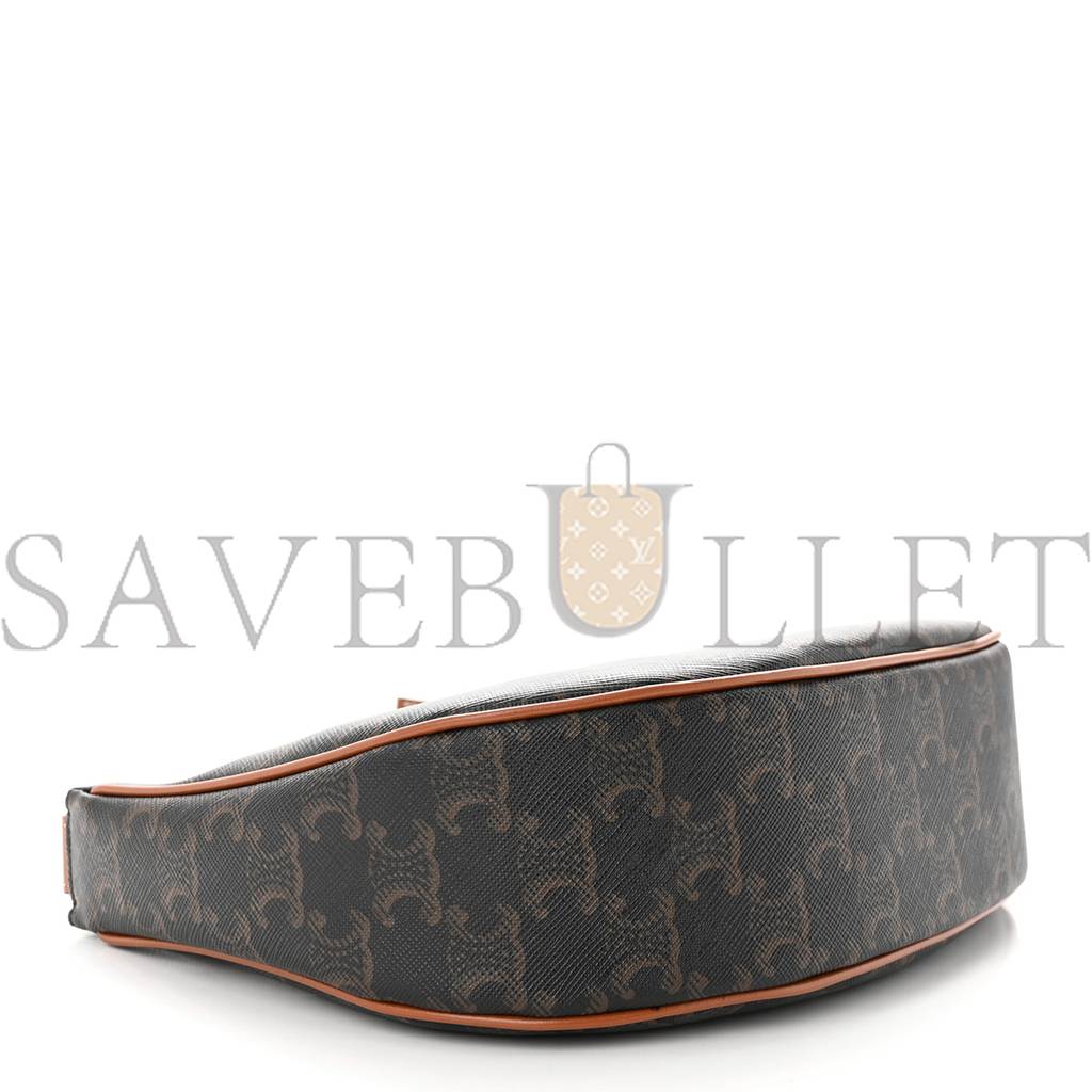 Ce**e triomphe canvas calfskin ava shoulder bag tan (25*18*8cm)