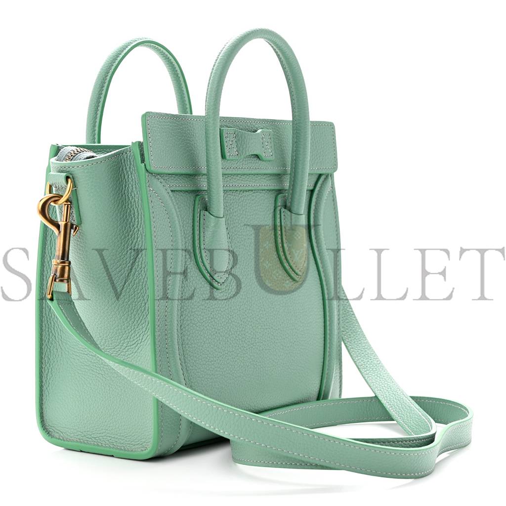 Ce**e drummed calfskin nano luggage celadon (21*20*10cm)
