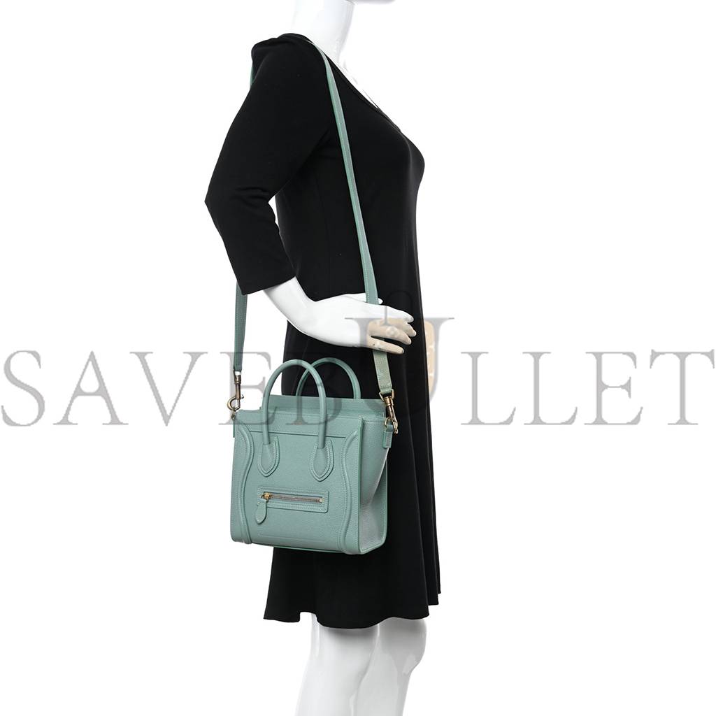 Ce**e drummed calfskin nano luggage celadon (21*20*10cm)