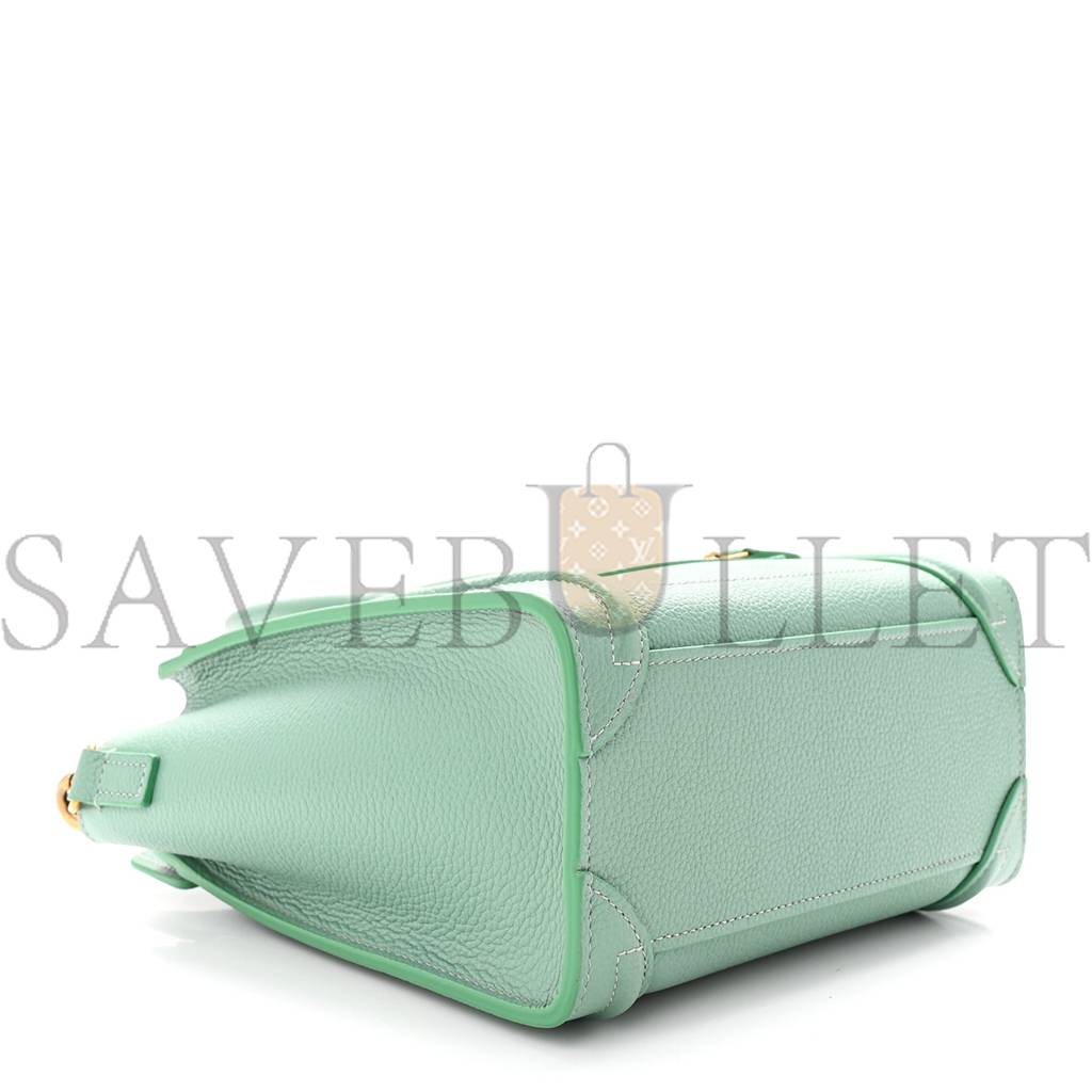 Ce**e drummed calfskin nano luggage celadon (21*20*10cm)