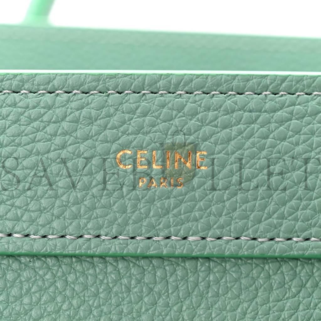 Ce**e drummed calfskin nano luggage celadon (21*20*10cm)