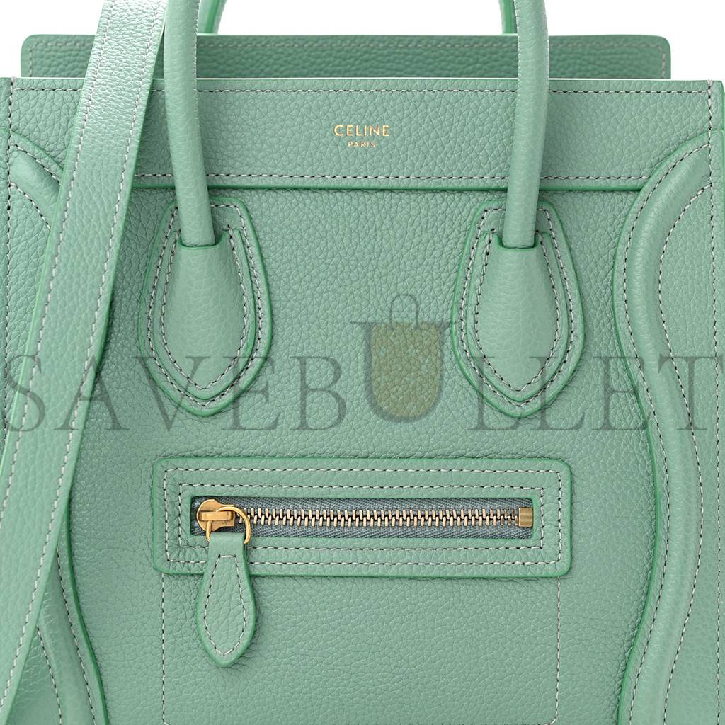 Ce**e drummed calfskin nano luggage celadon (21*20*10cm)