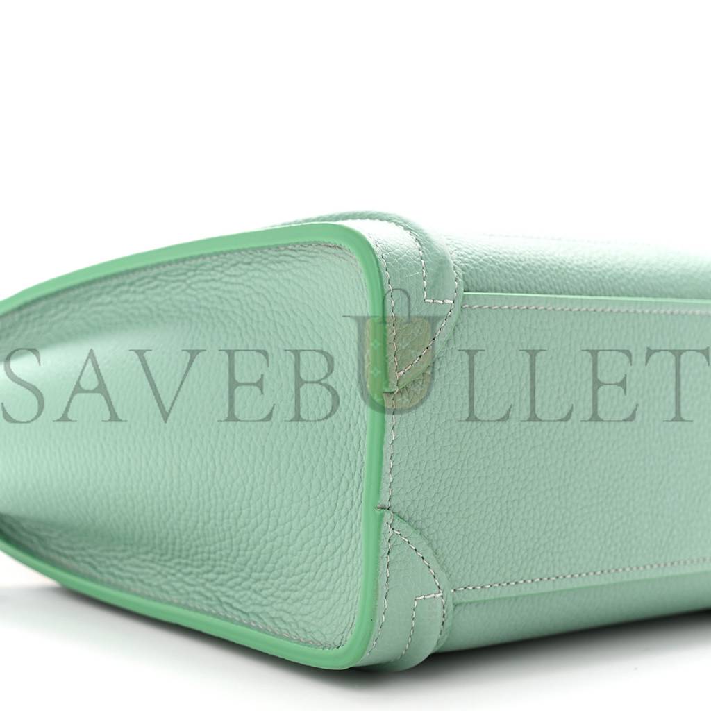 Ce**e drummed calfskin nano luggage celadon (21*20*10cm)