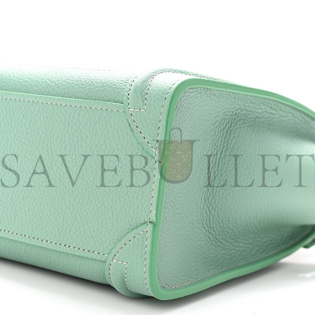 Ce**e drummed calfskin nano luggage celadon (21*20*10cm)