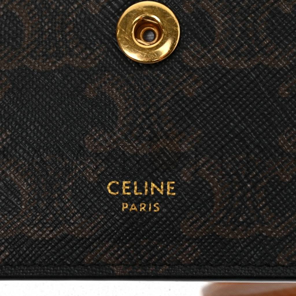 Ce**e triomphe canvas lambskin wallet on strap tan (20*13*6cm)