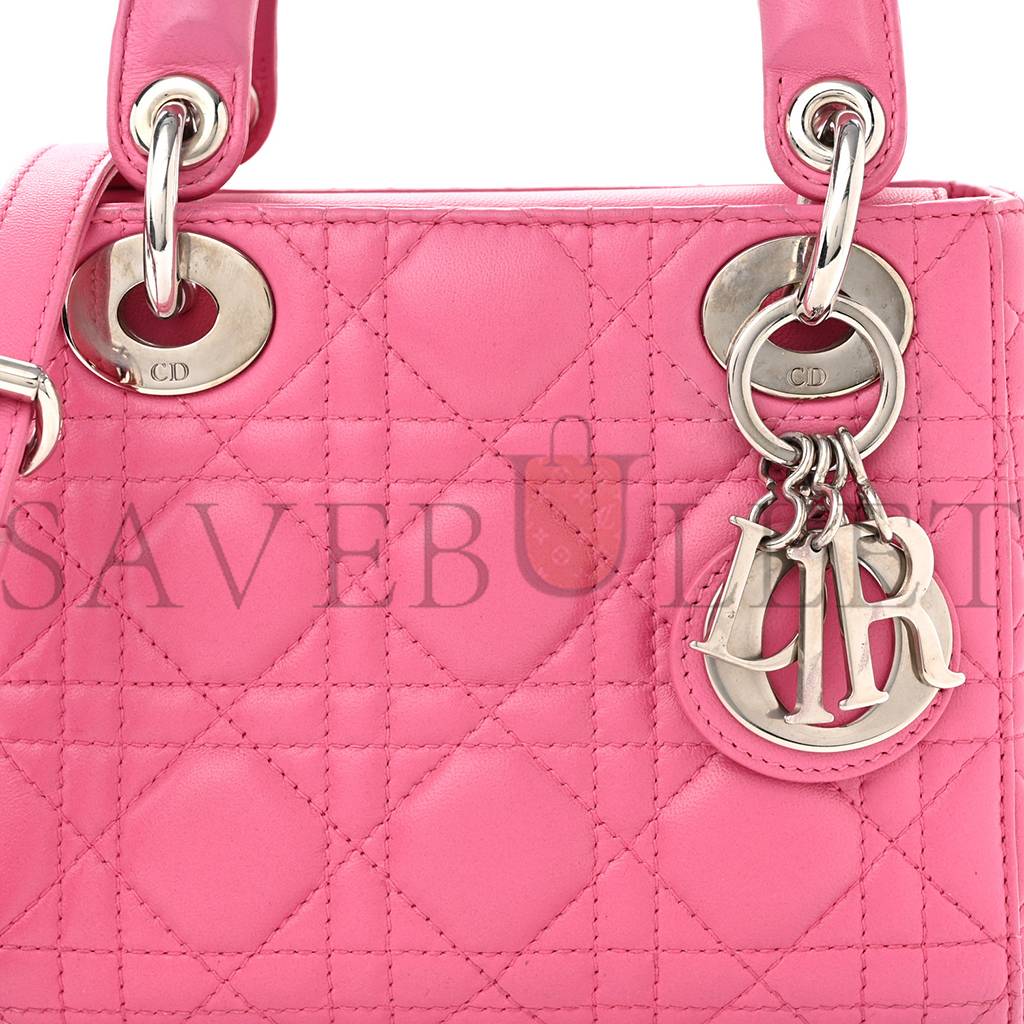 D*or lambskin cannage mini lady D*or sorbet (17*15*7cm)