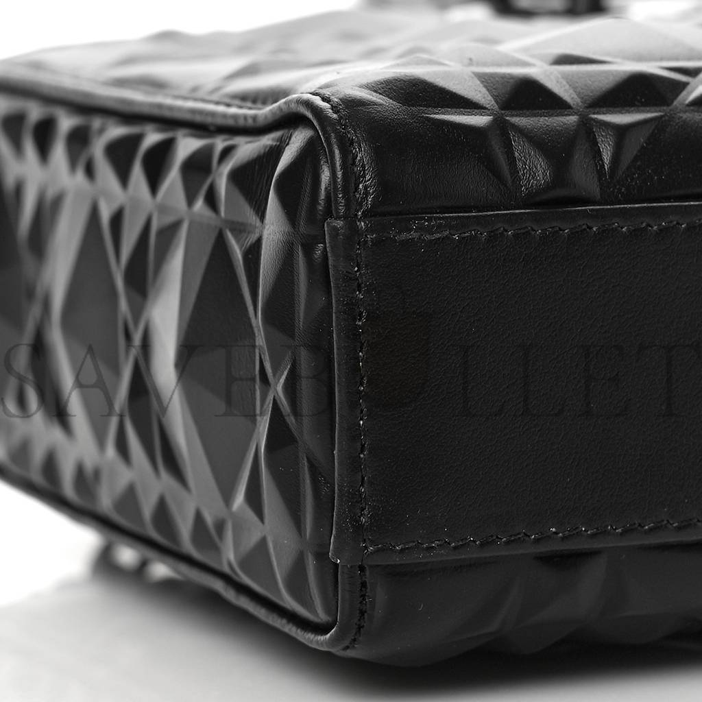 D*or calfskin cannage diamond medium lady d-joy black (26*14*5.7cm)