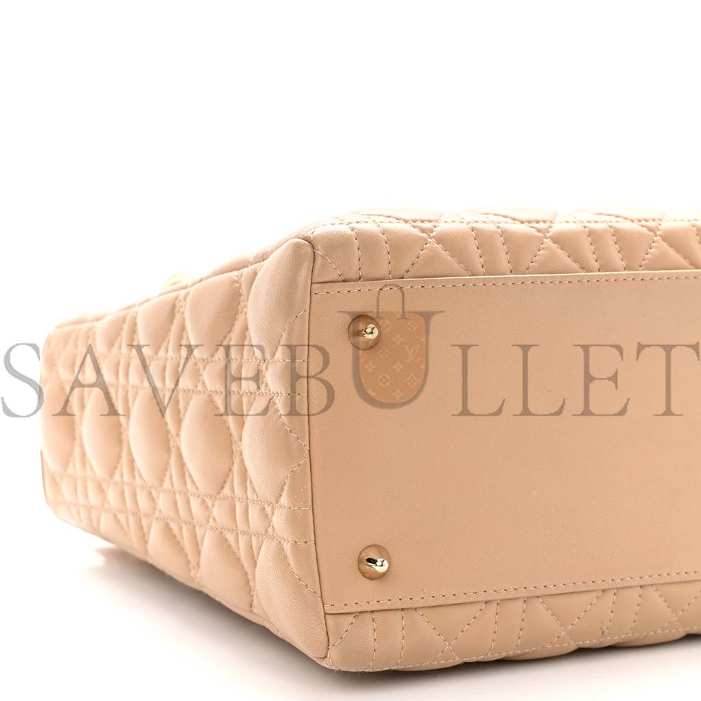 D*or lambskin cannage medium lady D*or beige (24*20*12.7cm)