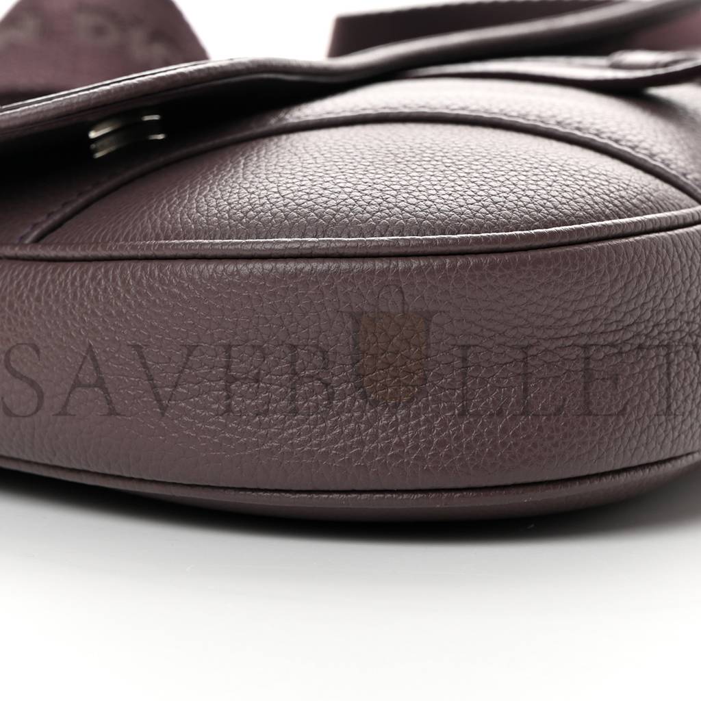 D*or grained calfskin kim jones saddle bag amaranth (27*22*3.8cm)