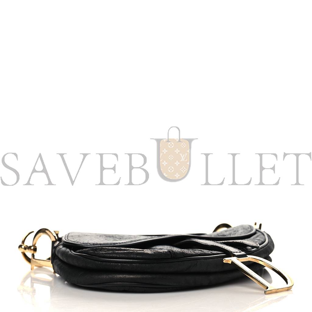 D*or shiny goatskin saddle bag black (25*19*3.8cm)