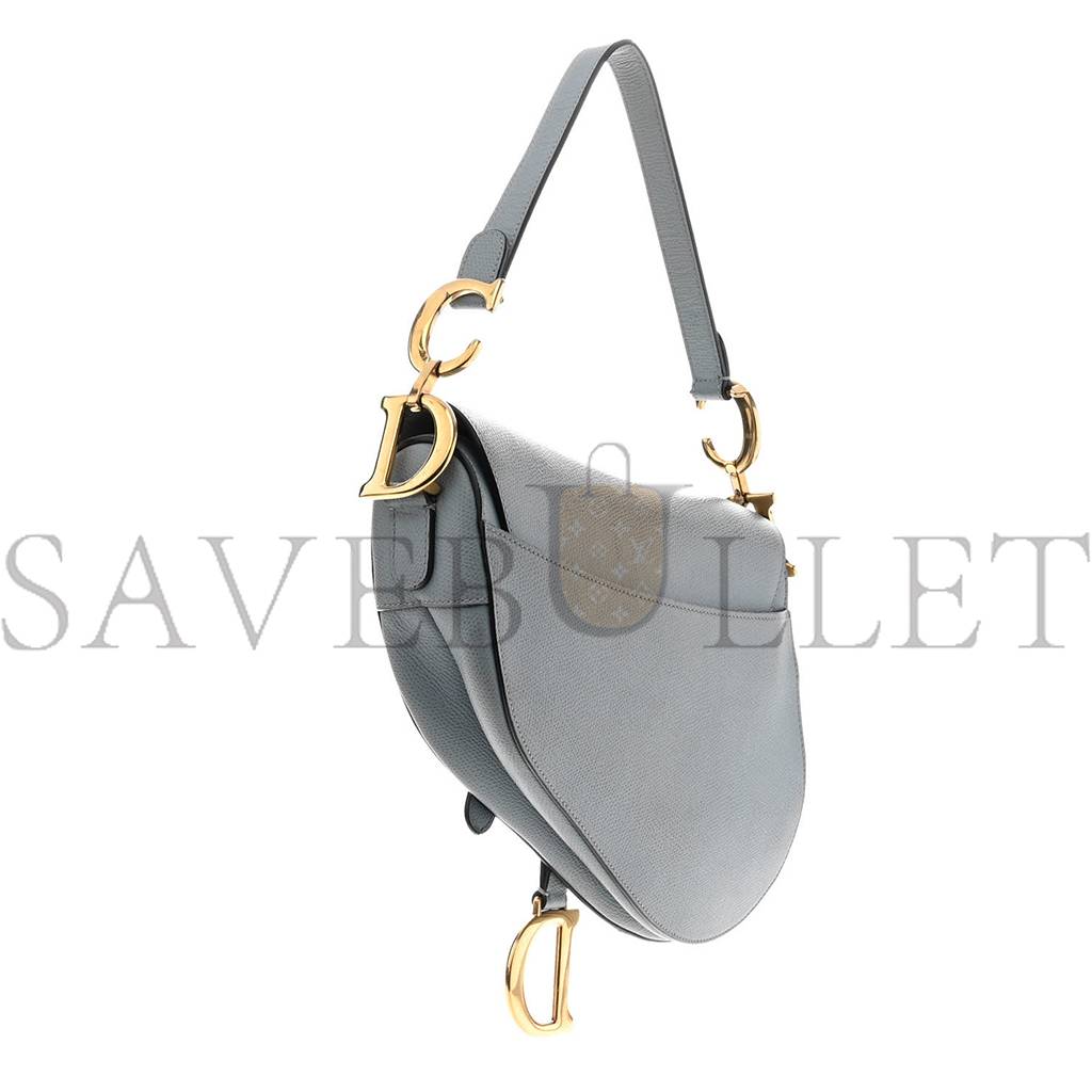 D*or grained calfskin saddle bag grey stone (24*23*5.7cm)