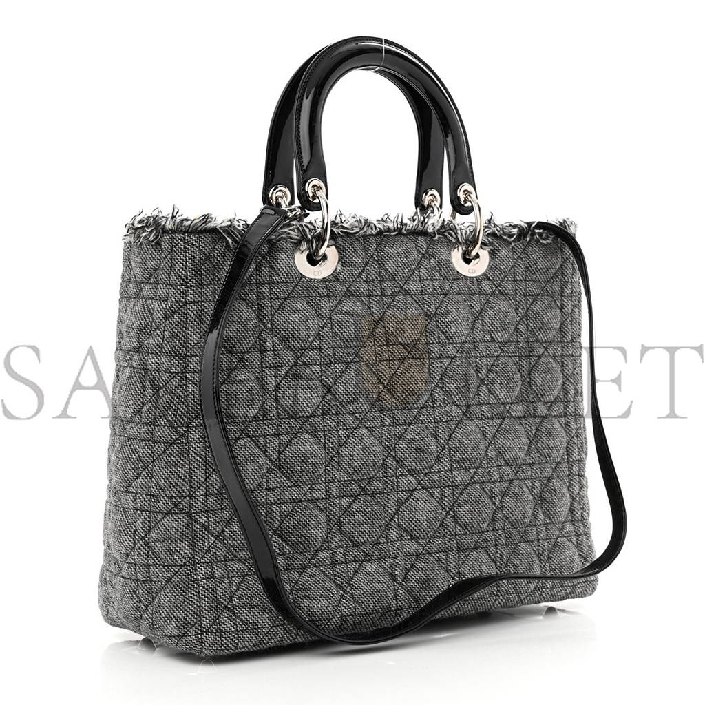 D*or tweed cannage large lady D*or black (32*25*11.4cm)