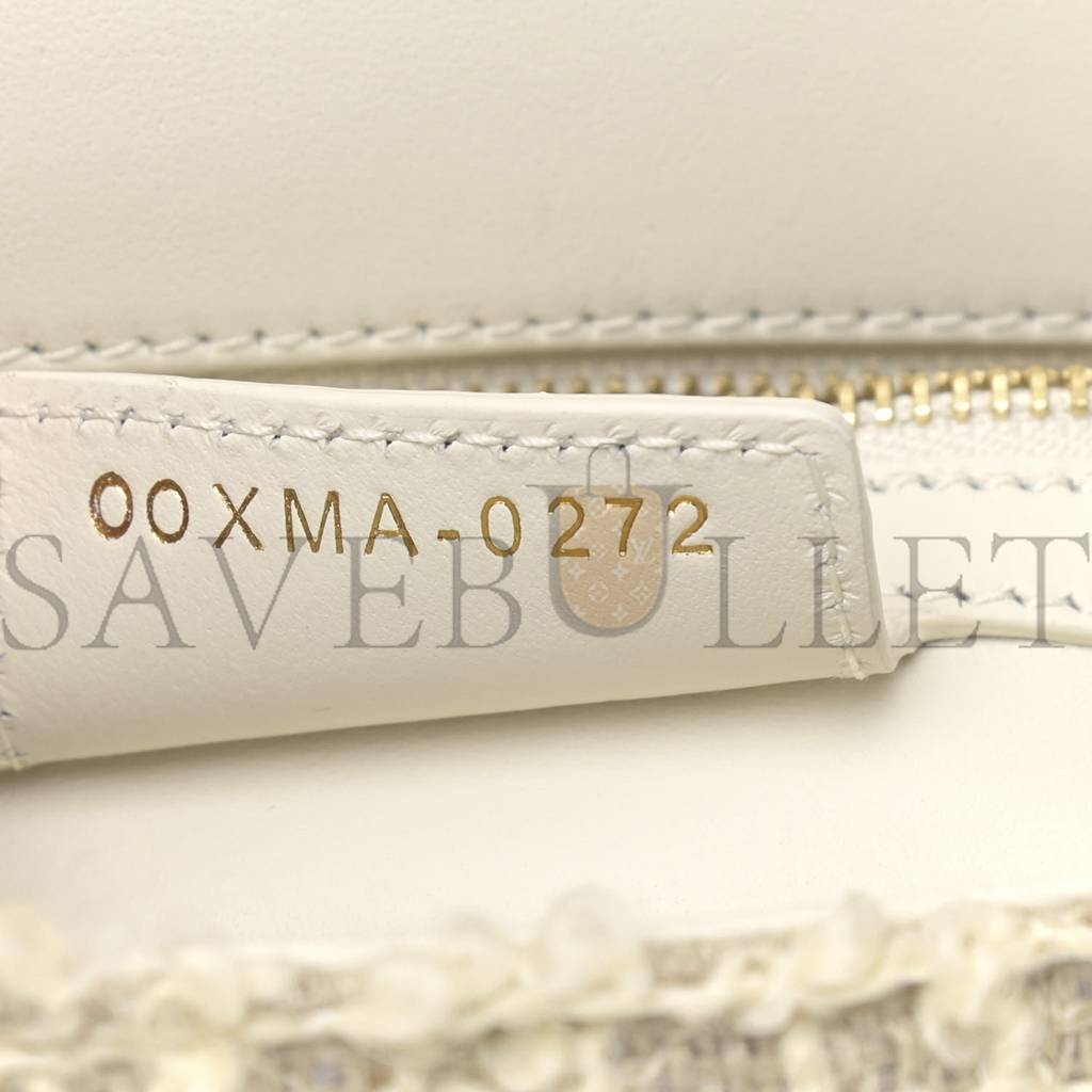 D*or tweed cannage small caro bag white (20*12*6.4cm)