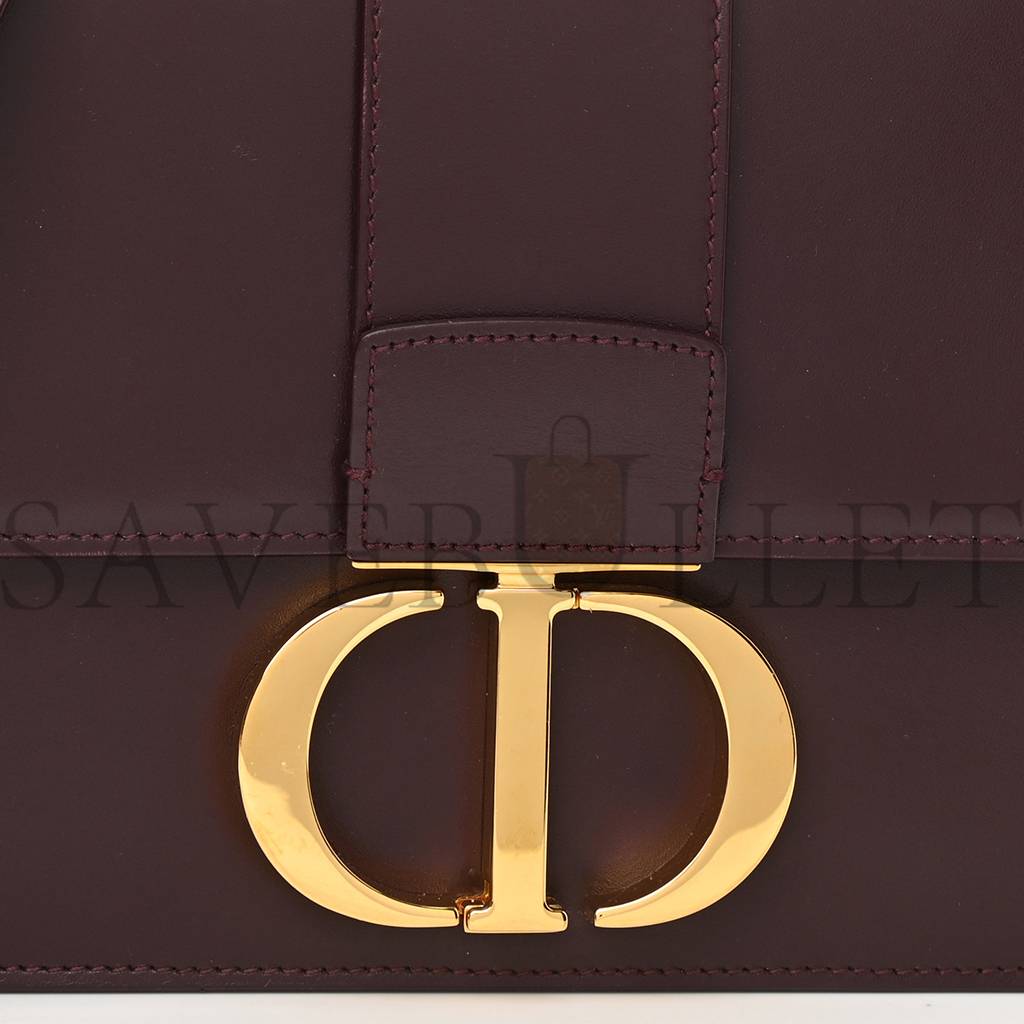 D*or smooth calfskin 30 montaigne flap bag burgundy (23*17*5.1cm)