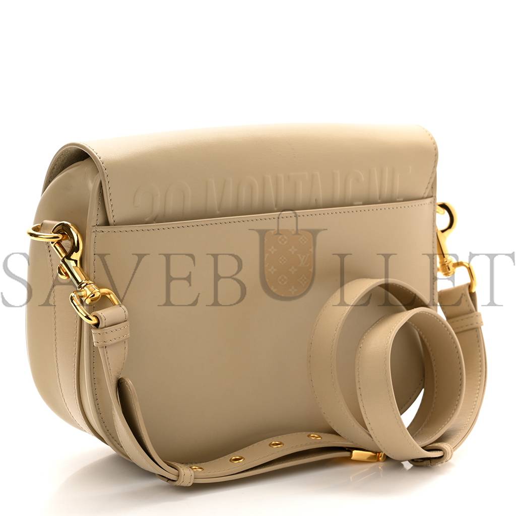 D*or box calfskin medium bobby flap beige (22*17*6.4cm)