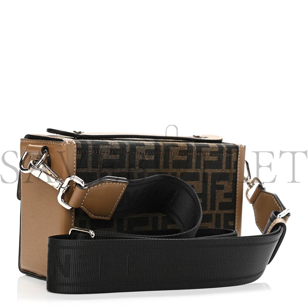 F**di recycled fabric jacquard vitello king ff 1974 baguette soft trunk tobacco moro sand (21*15*6cm)
