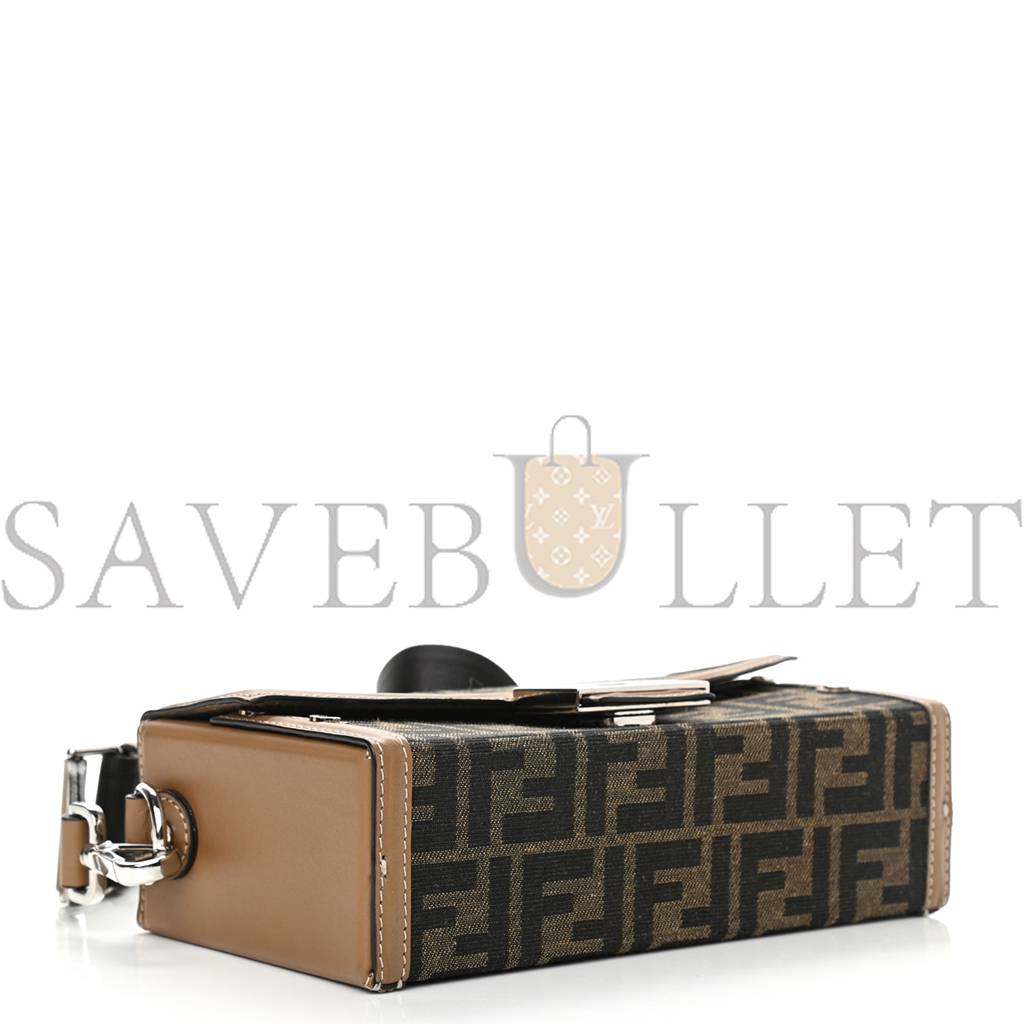 F**di recycled fabric jacquard vitello king ff 1974 baguette soft trunk tobacco moro sand (21*15*6cm)