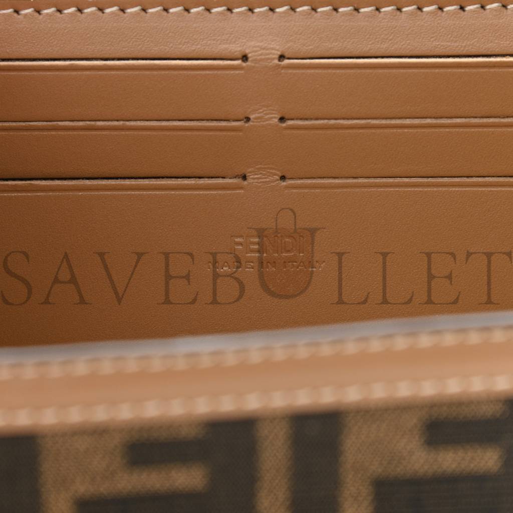 F**di recycled fabric jacquard vitello king ff 1974 baguette soft trunk tobacco moro sand (21*15*6cm)