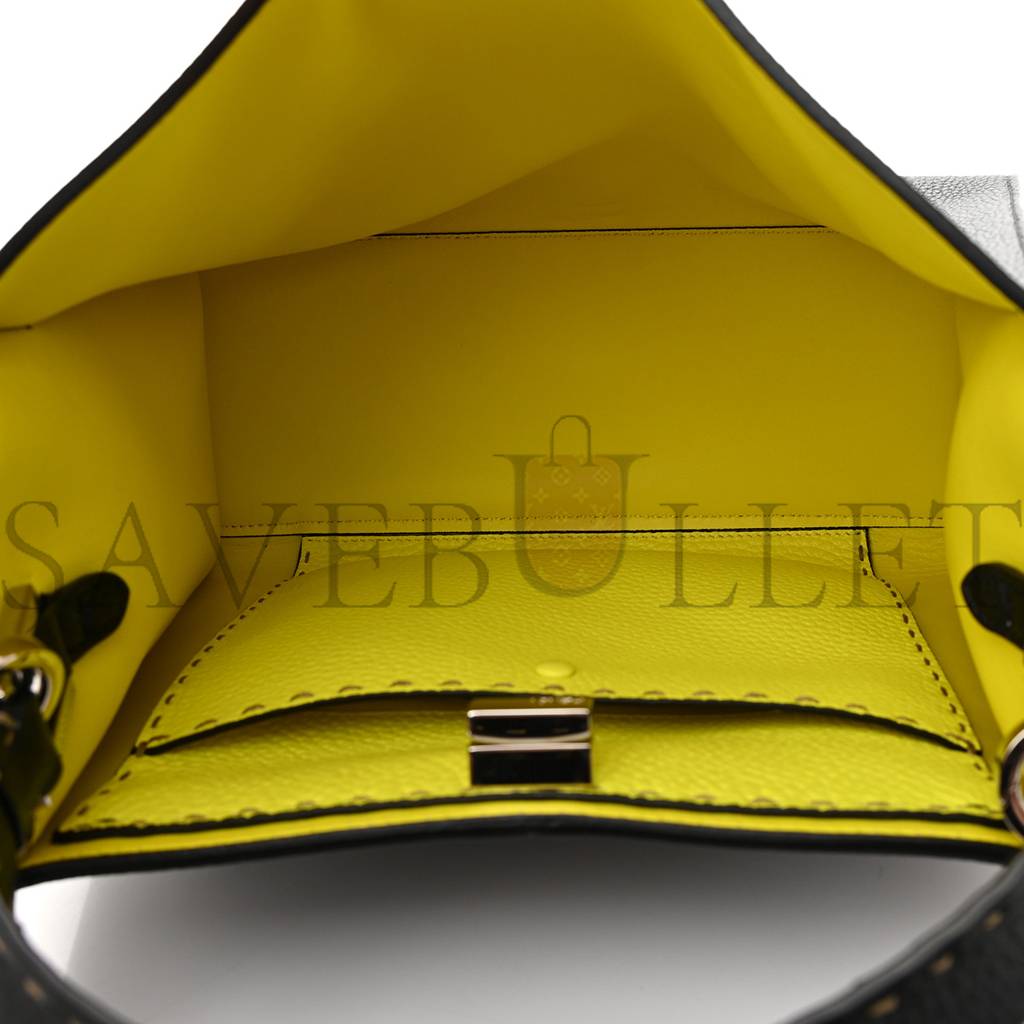 F**di cuoio romano fluo selleria medium peekaboo x-lite black giallo fluo (29*2*13cm)